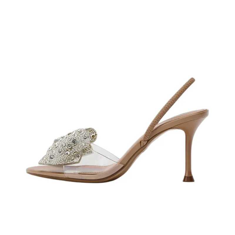 ZARA Strap Sandals Women's Beige-0