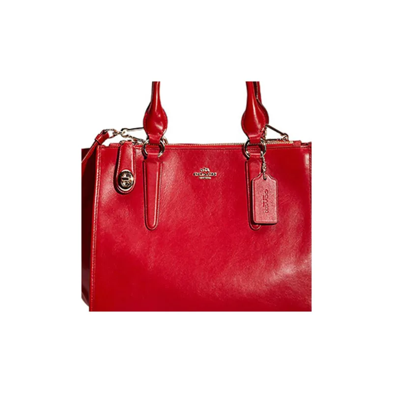 COACH Crosby Leather Shoulder Bag Crossbody Bag Handbag Large Size Women's Red-2