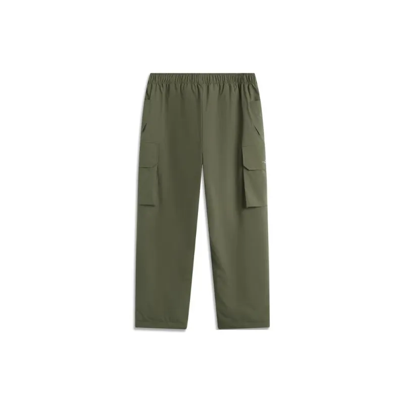 LiNing Sports Life Collection Sports Pants Men's Army Canvas Green-1