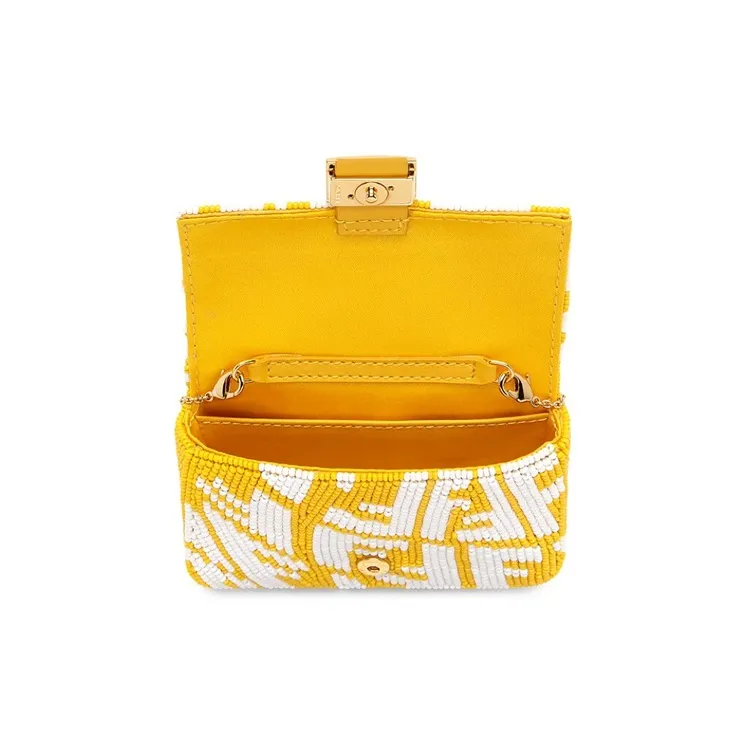 FENDI Nano Baguette Charm Yellow/White-3