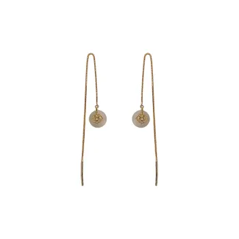 Royal Heaven's Choice Earrings Pale Greenish White Jade Unisex