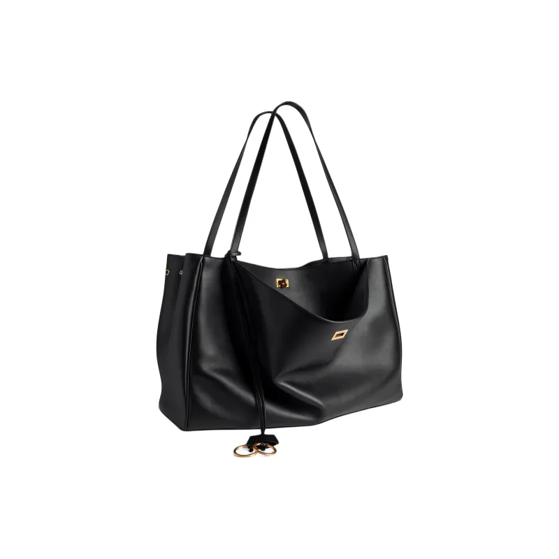 Balenciaga Cow Leather Tote Bag Shopping Bag Handbag Women's Black-2