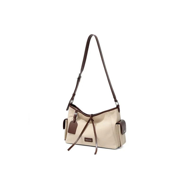 MAKEUP KITTEN Nylon Fabric Shoulder Bag Regular Women's Khaki-1