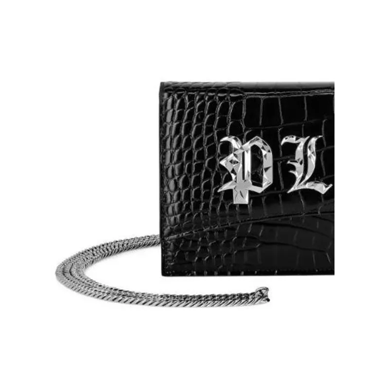 PHILIPP PLEIN Gothic Plein Croc effect Clutch Bag-4