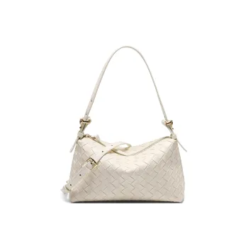 BELLE Synthetic Leather Small Square Bag, Crossbody Bag, Shoulder Bag Medium Size Women's Beige/Brown