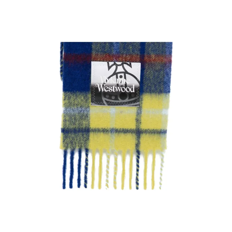 Vivienne Westwood Logo Patch Tartan Scarf-1