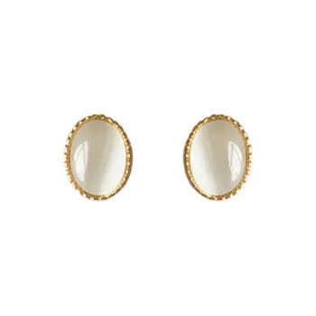 Yiru Glass Cat Eye Stud Earrings Women's