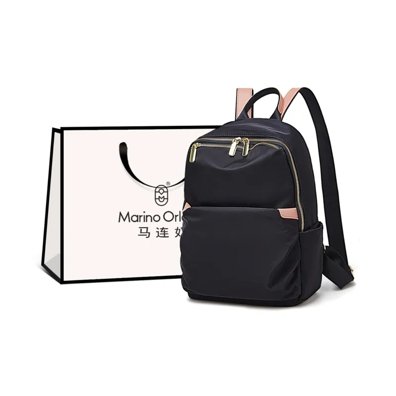 Marino Orlandi Textile, Synthetic Leather Backpack Regular Women's Coffee/Apricot-0