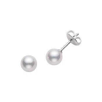 MIKIMOTO Pearl Stud Earrings Women's White