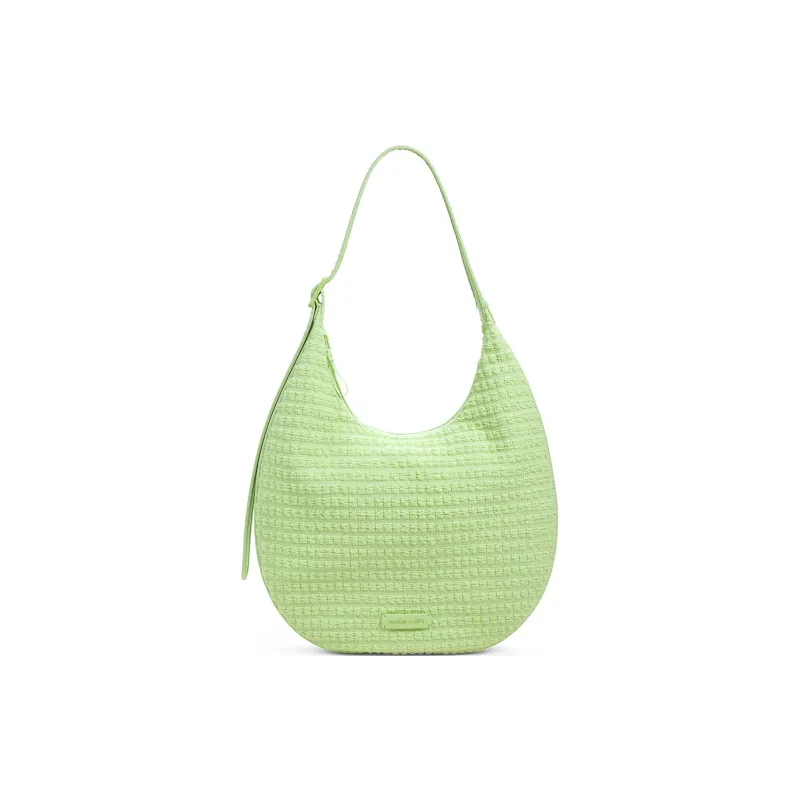 CHARLES&KEITH PU, Textile Mixture Shoulder Bag Tubas Women's Frosted White/Zesty Green-4