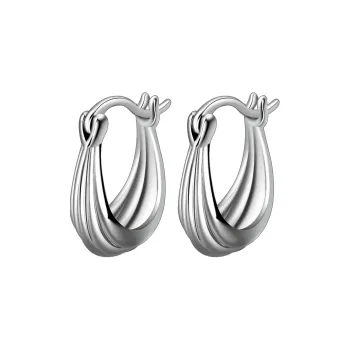 LAOYINJIANG S925 Silver Hoop Earrings Women's