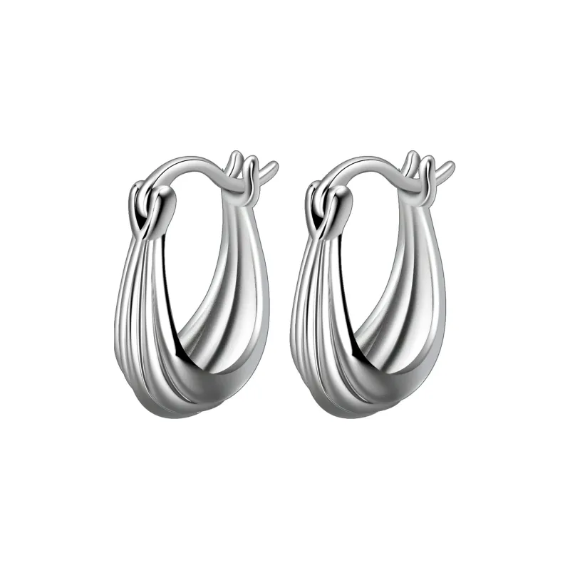 LAOYINJIANG S925 Silver Hoop Earrings Women's-0