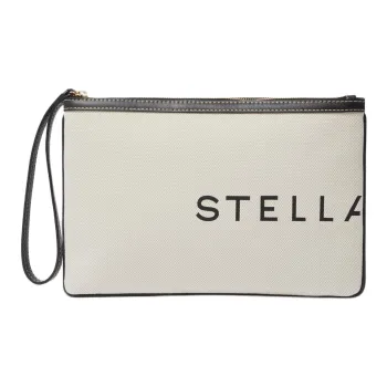 Stella McCartney Cotton Canvas Clutch Women's Beige