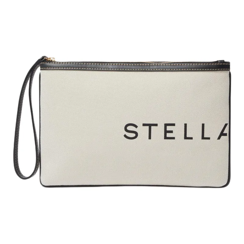 Stella McCartney Cotton Canvas Clutch Women's Beige-0