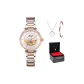 Rose Case White Dial[Rose Box+925 Sterling Silver Clasp Necklace+Bracelet]