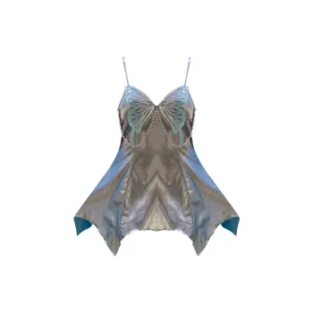 MIIOW Trendy Party Collection Cooling Summer Collection Nightgown Women's Blue