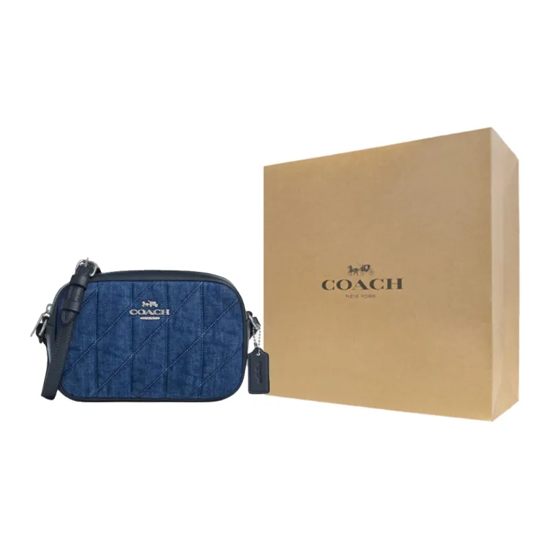 COACH Jamie Fabric Camera Bags Crossbody Bag Shoulder Bag Mini Women's Denim Blue-4