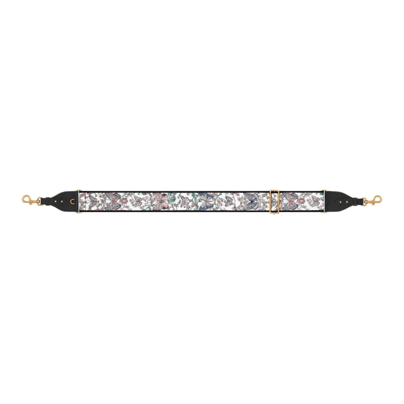 DIOR Cotton Bag Strap Women's White Multicolor-1