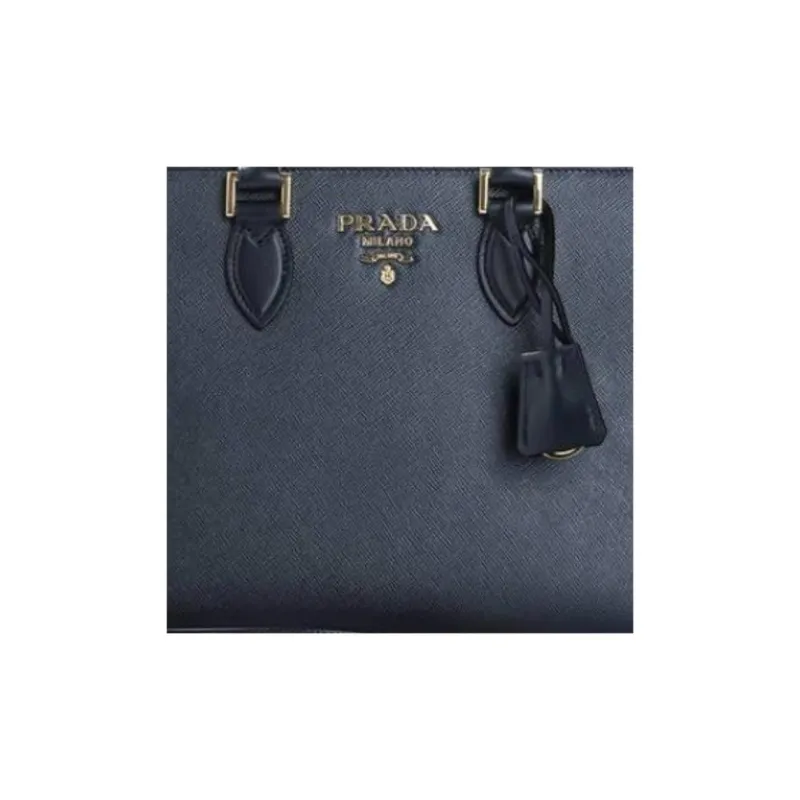 PRADA Saffiano Leather Shoulder Bag Crossbody Bag Handbag Women's Navy-2