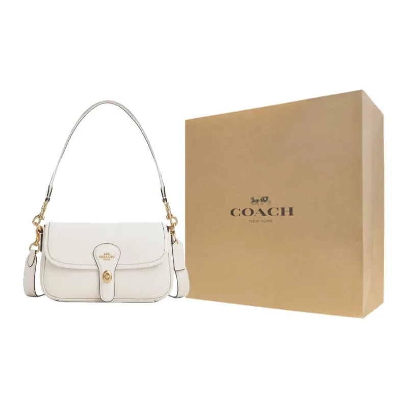 COACH Hadley Cow Leather Crossbody Bag Shoulder Bag Medium Size Women's White-6