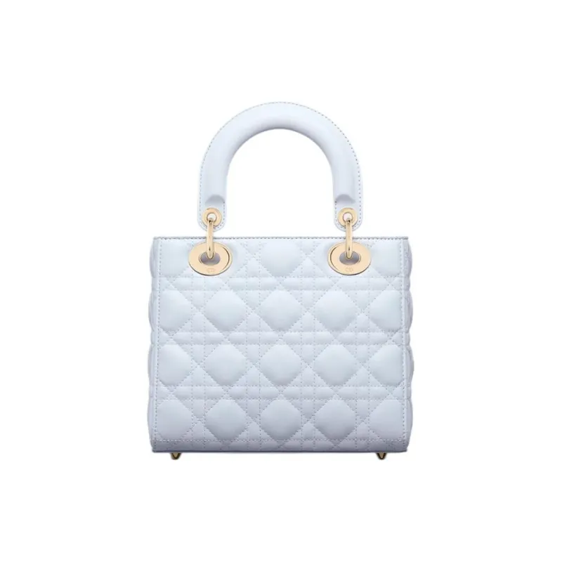 DIOR Lady Dior Lambskin Lady Dior Bag, Shoulder Bag, Crossbody Bag, Handbag Trumpets Women's Light Blue-3