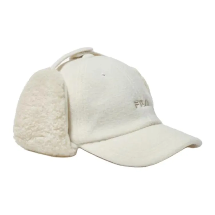 FILA Fur Wool Polyester Trapper Hats Kids' Ecru-4