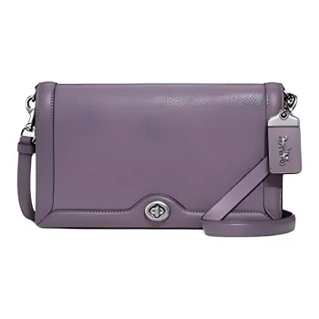 COACH Riley Cow Leather Shoulder Bag, Crossbody Bag Medium Size Women's Purple