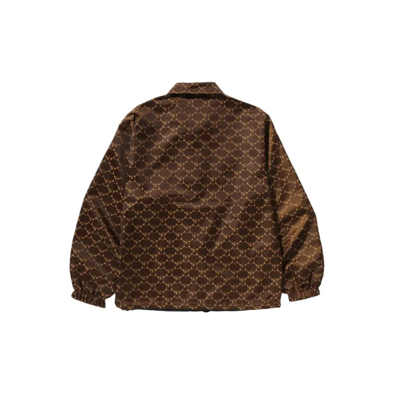 Bape Solid Camo Jacquard Nylon Reversible Coach Jacket-11