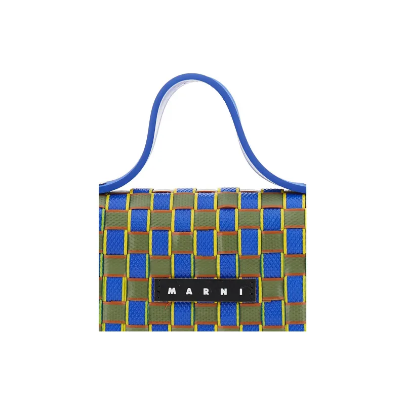 MARNI Polypropylene PP Shoulder Bag, Crossbody Bag, Handbag Women's Blue & Green-4