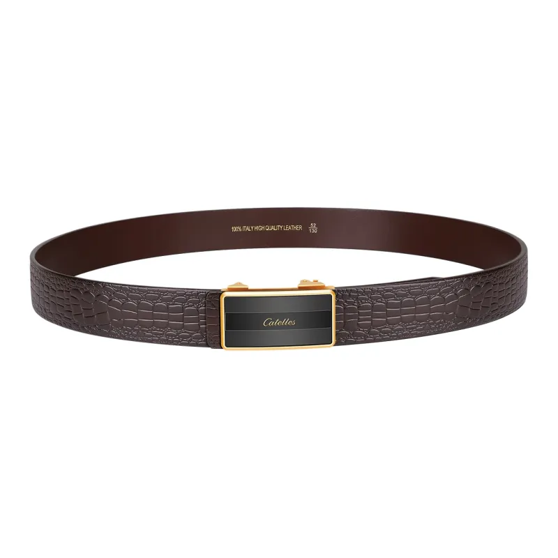 CATELLES Unlined Top Grain Cow Leather Leather Belts Men's Width  3.5cm-8