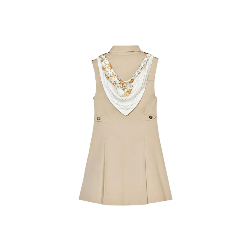 ZARA Trf Sleeveless Dress Women's Dark Beige-1