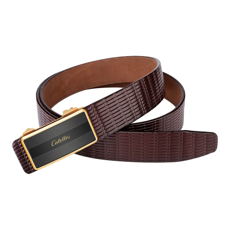 CATELLES Unlined Top Grain Cow Leather Leather Belts Men's Width: 3.5cm-9