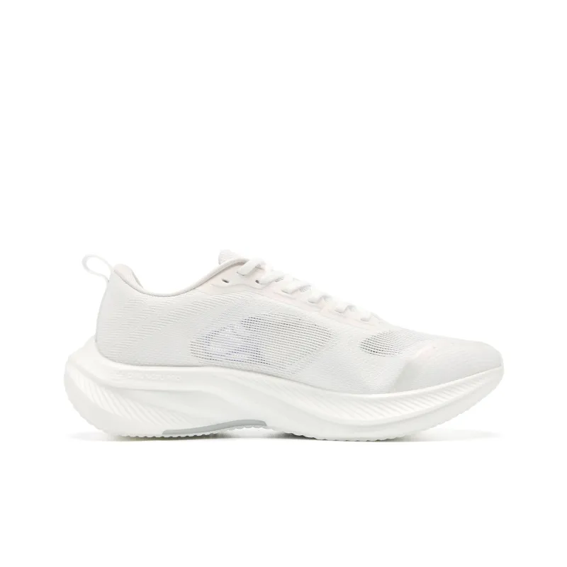 QIAODAN Cushioned Slip-Resistant Abrasion-Resistant Low-Top Casual Running Shoes Women's White Purple-1