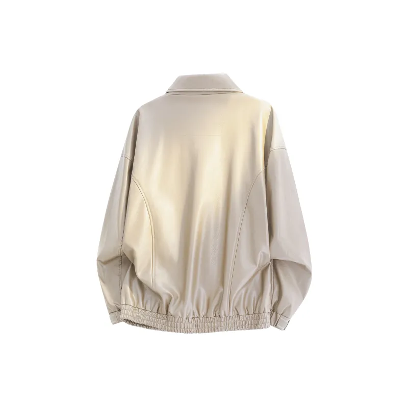 MARK WAFFLE Leather Jacket Unisex-5