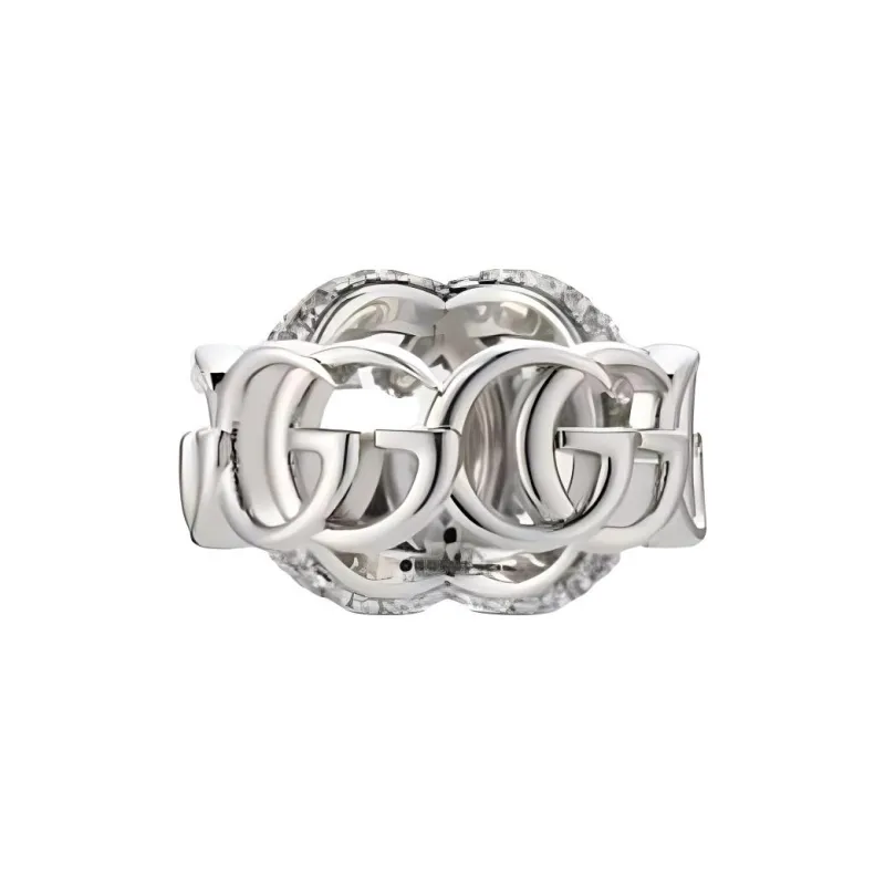 GUCCI Metal, Crystal Rings Women's Silver-1