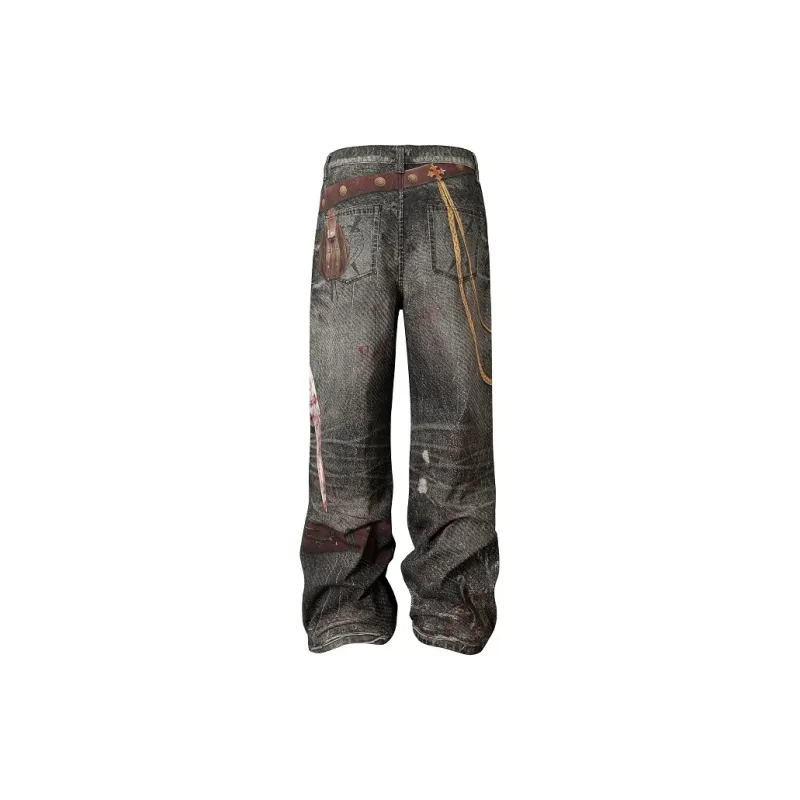 YADcrew Jeans Unisex Black-1