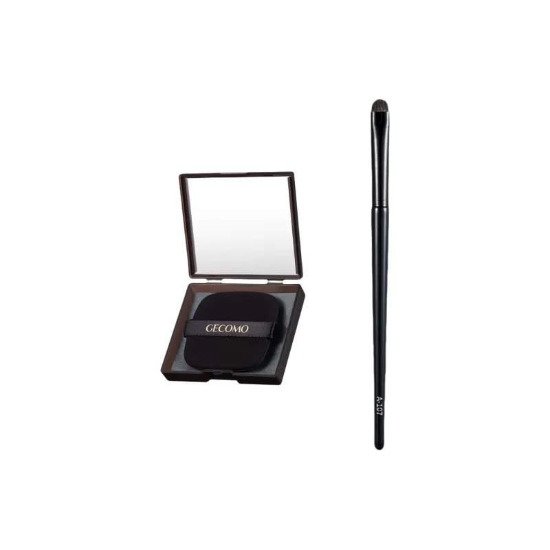 GECOMO Detail Eye Shadow Brush+Oil Absorbing Paper Combination, Built in Mirror Powder Puff, Makeup Tool-4