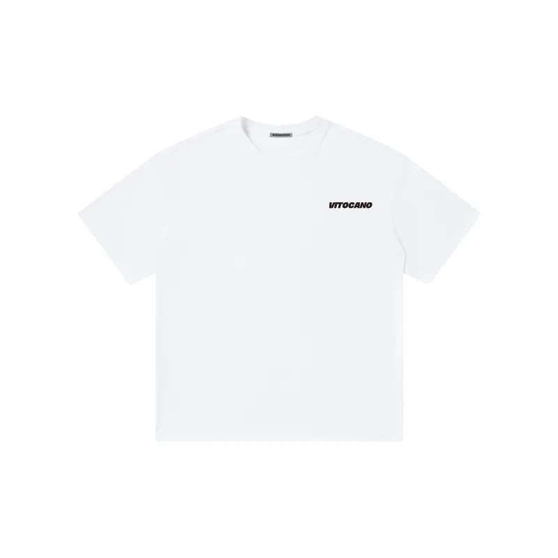 Vitocano Drop Shoulder Sleeve T-Shirt Unisex White-3
