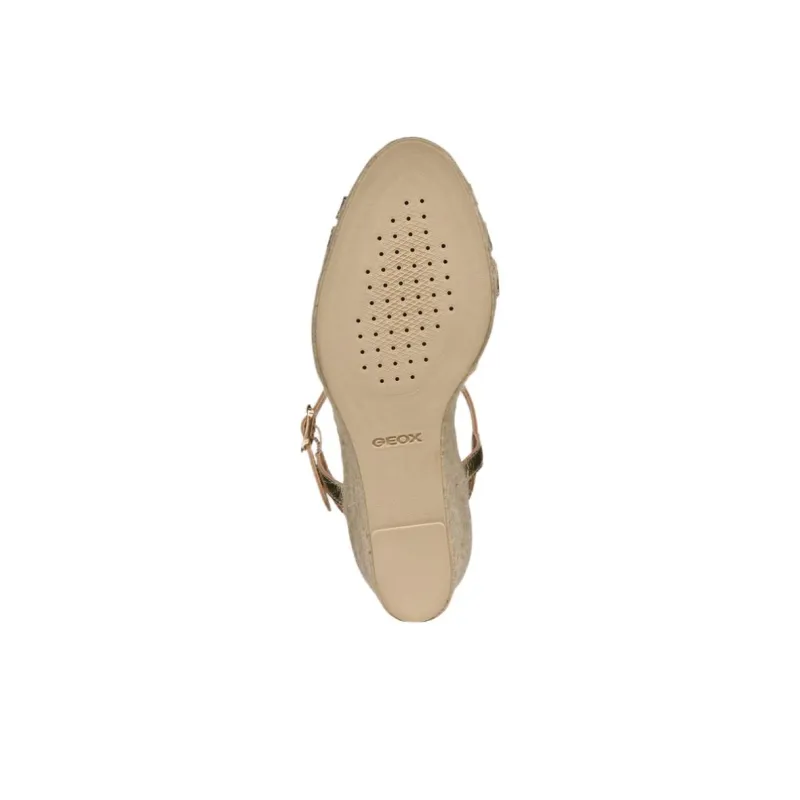 GEOX Gelsa One Strap Sandals Women's Gold-5