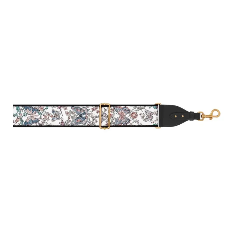 DIOR Cotton Bag Strap Women's White Multicolor-2