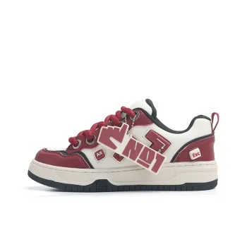 Nam Po Wan x Jifffly Slip Resistant Water Resistant Balance Low Top Skateboard Shoes Unisex Beige Burgundy