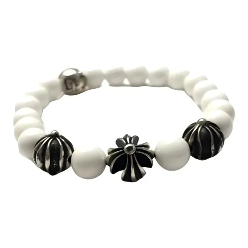 Chrome Hearts White Turquoise Sterling Silver Gemstone Bracelets Unisex White 8mm