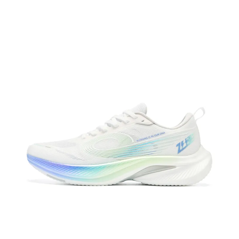 QIAODAN Cushioned Slip-Resistant Abrasion-Resistant Low-Top Casual Running Shoes Men's Jordan White Purple Blue-0