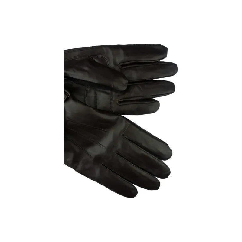 BARBOUR Leather Knit Gloves Unisex Brown-4