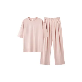 White Ran Pajama Set Women's Pink