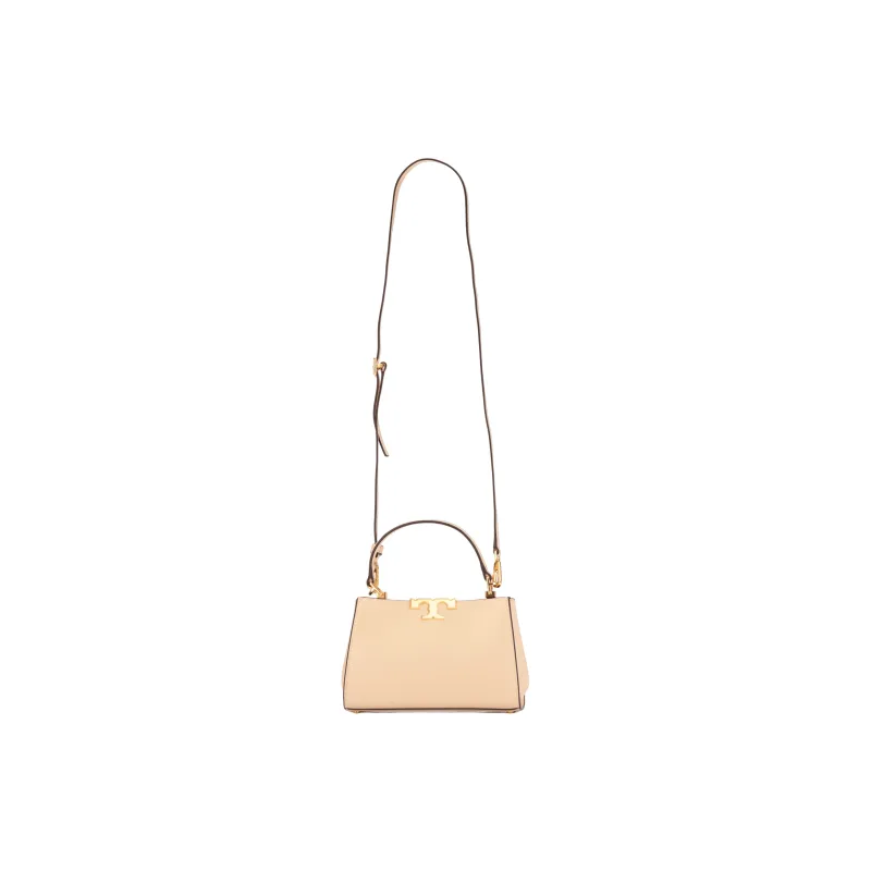 TORY BURCH Eleanor Leather Briefcase, Handbag, Shoulder Bag, Crossbody Bag Mini Women's Cream-1