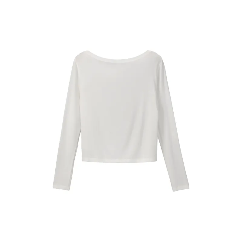 Fstudio Spring Korean Style Design Versatile Crew Neck Base Layer Shirt Women's-1