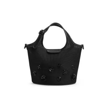 CHARLES&KEITH Fabric Handbag Shoulder Bag Small Size Women's Blossom Pink Light Pink/Jet Black
