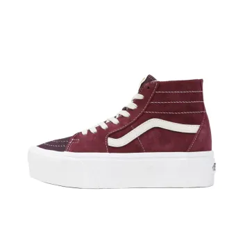 Vans Sk8-Hi Anti-Slip Wear-Resistant Mid-Top Skateboard Shoes Women's Red