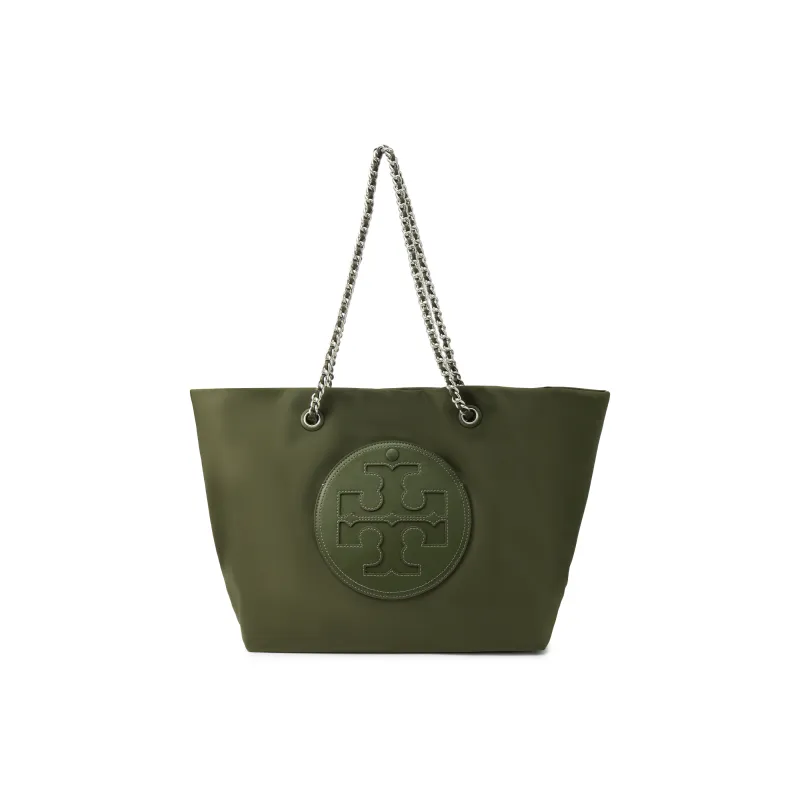 TORY BURCH Ella Recycled Nylon Tote Bag, Shopping Bag, Handbag Women's Olive Green-0